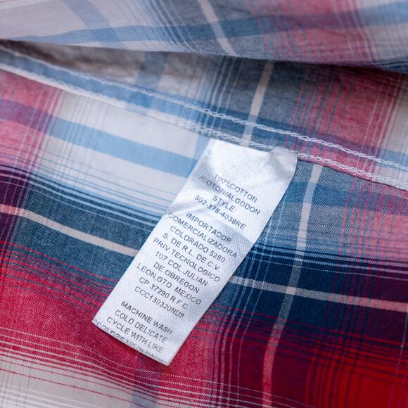 Roper Short Sleeve Plaid Button Up Mens Size L - Picture 10 of 10